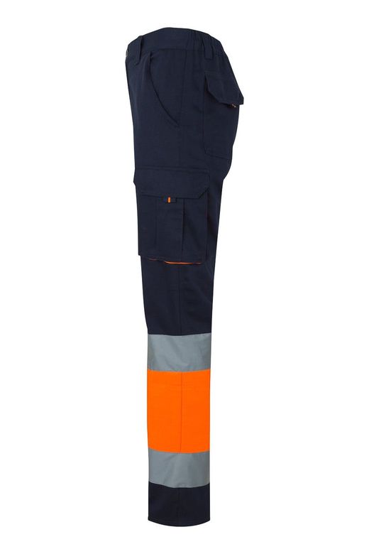 Pantalón algodón bicolor multibolsillos