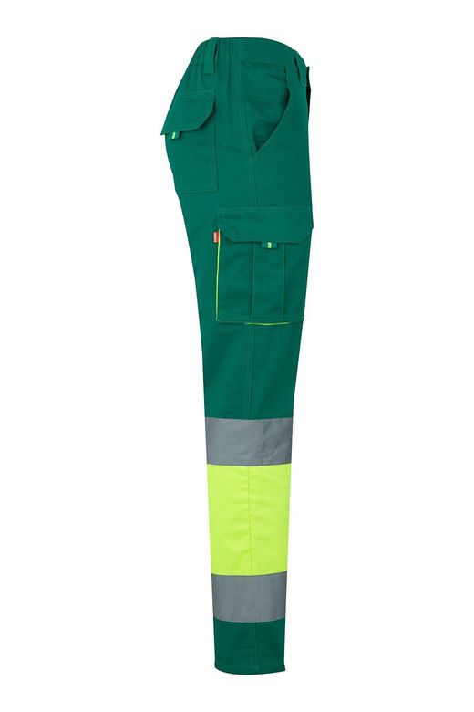 Pantalón algodón bicolor multibolsillos