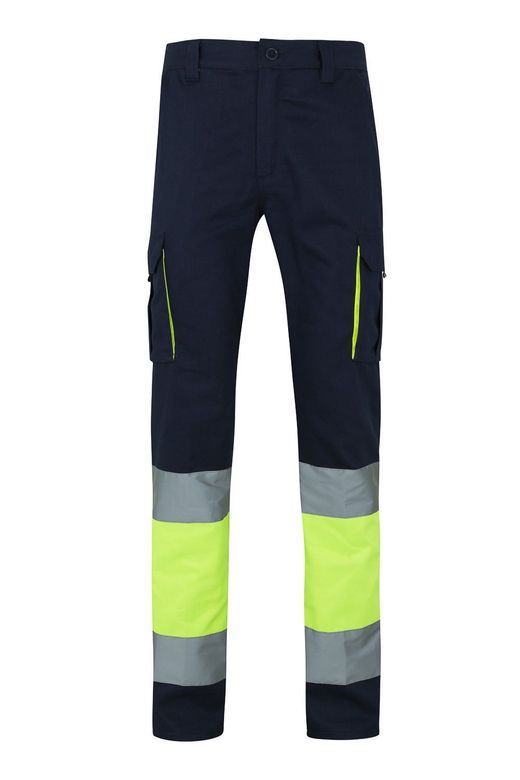 Pantalón algodón bicolor multibolsillos