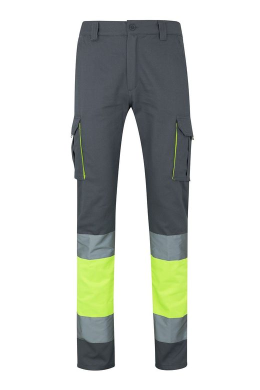 Pantalón algodón bicolor multibolsillos