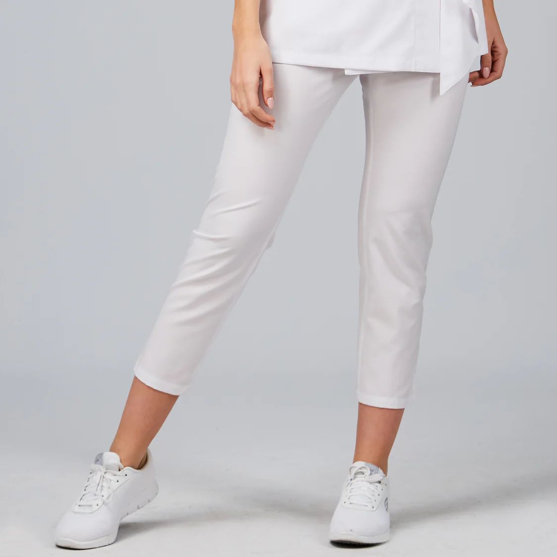 Pantalón Mujer Elástico (Bajos con Abertura) Blanco / 2XL
