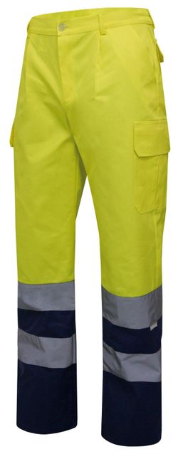 Pantalón bicolor multibolsillos