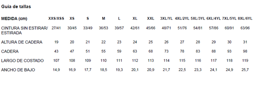 Pantalón Sarga Goma Entera (hasta 8XL).