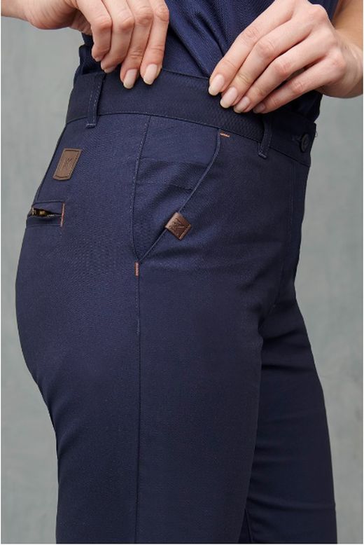 Pantalón Chino Mujer, azul o marrón