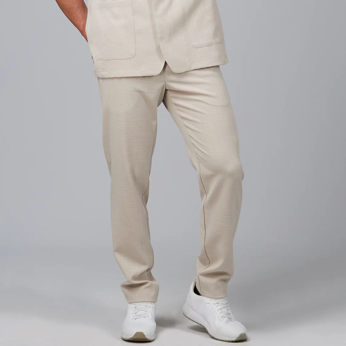 Pantalón unisex efecto lino colores Azul marino / 2XL