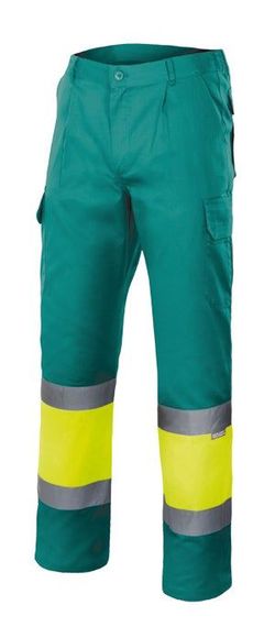 Pantalón forrado bicolor multibolsillos