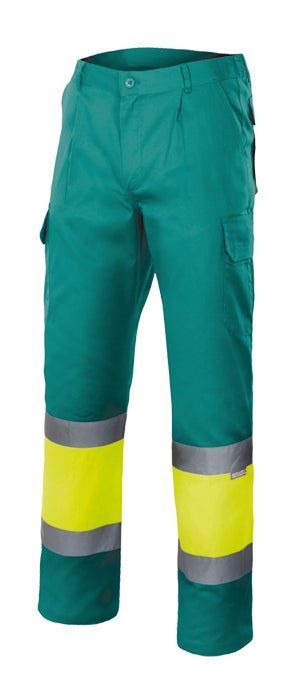 Pantalón forrado bicolor multibolsillos