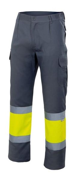 Pantalón forrado bicolor multibolsillos