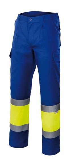 Pantalón forrado bicolor multibolsillos