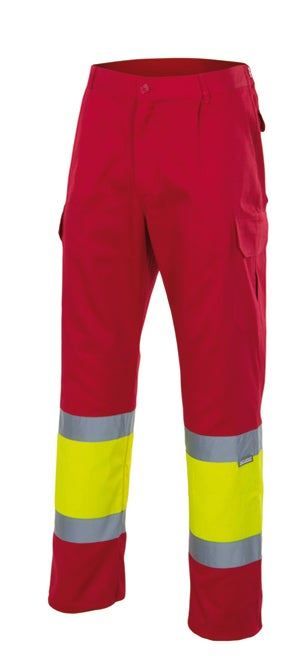Pantalón forrado bicolor multibolsillos