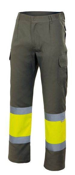 Pantalón forrado bicolor multibolsillos