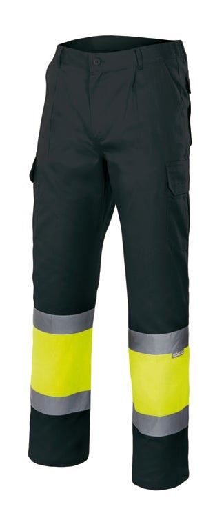 Pantalón forrado bicolor multibolsillos