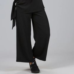 Pantalon jupe-culotte femme noir anti-taches