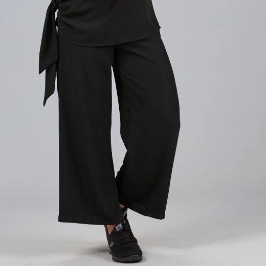 Pantalon jupe-culotte femme noir anti-taches