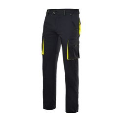 Pantalón multibolsillo negro con detalles fluor