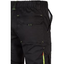 Pantalón multibolsillo negro con detalles fluor