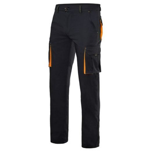 Pantalón multibolsillo negro con detalles fluor