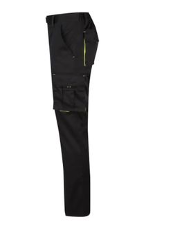 Pantalón multibolsillo negro con detalles fluor