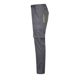 Pantalon multipoches gris détails fluo