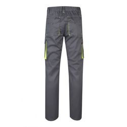 Pantalon multipoches gris détails fluo