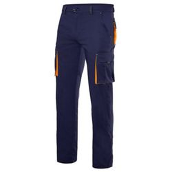 Pantalón multibolsillo marino con detalles fluor