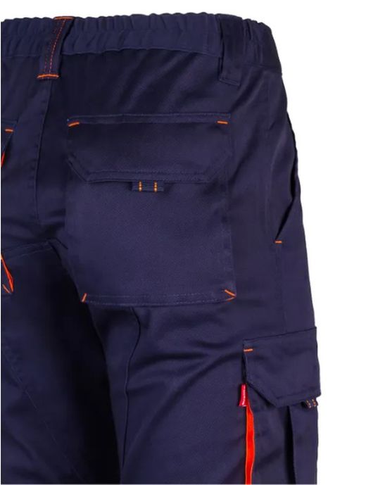 Pantalón multibolsillo marino con detalles fluor