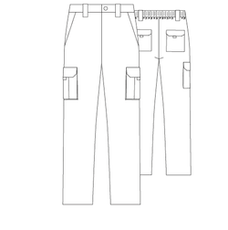 Pantalón unisex multibolsillo elástico