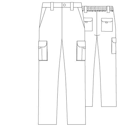 Pantalón unisex multibolsillo elástico