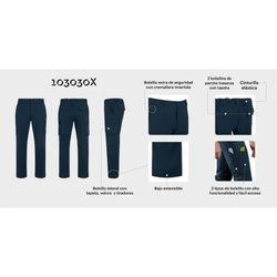 Pantalón Xtrem multibolsillo colores