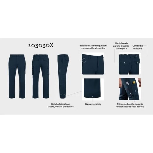 Pantalón Xtrem multibolsillo colores