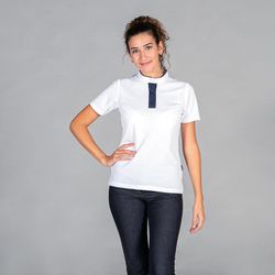 Polo femme noir ou blanc col mao