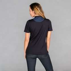 Polo femme noir ou blanc col mao