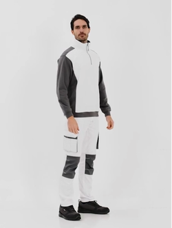 Sudadera bicolor media cremallera