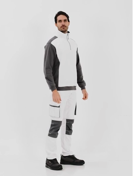 Sudadera bicolor media cremallera
