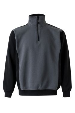 Sudadera bicolor media cremallera