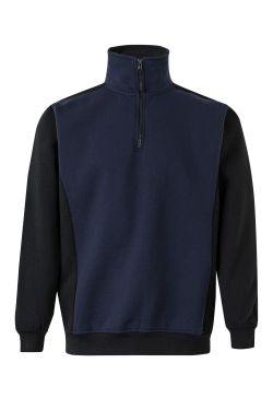 Sudadera bicolor media cremallera