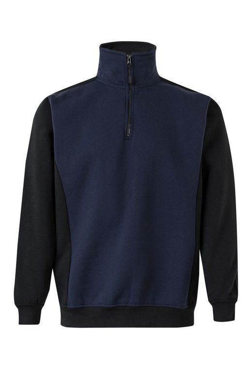 Sudadera bicolor media cremallera