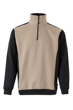 Sudadera bicolor media cremallera