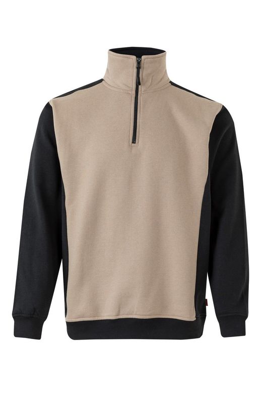 Sudadera bicolor media cremallera