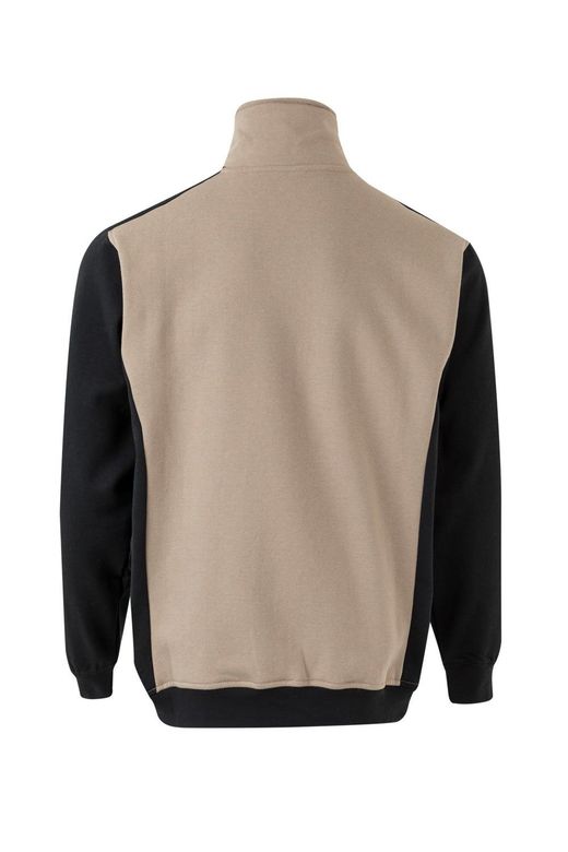 Sudadera bicolor media cremallera