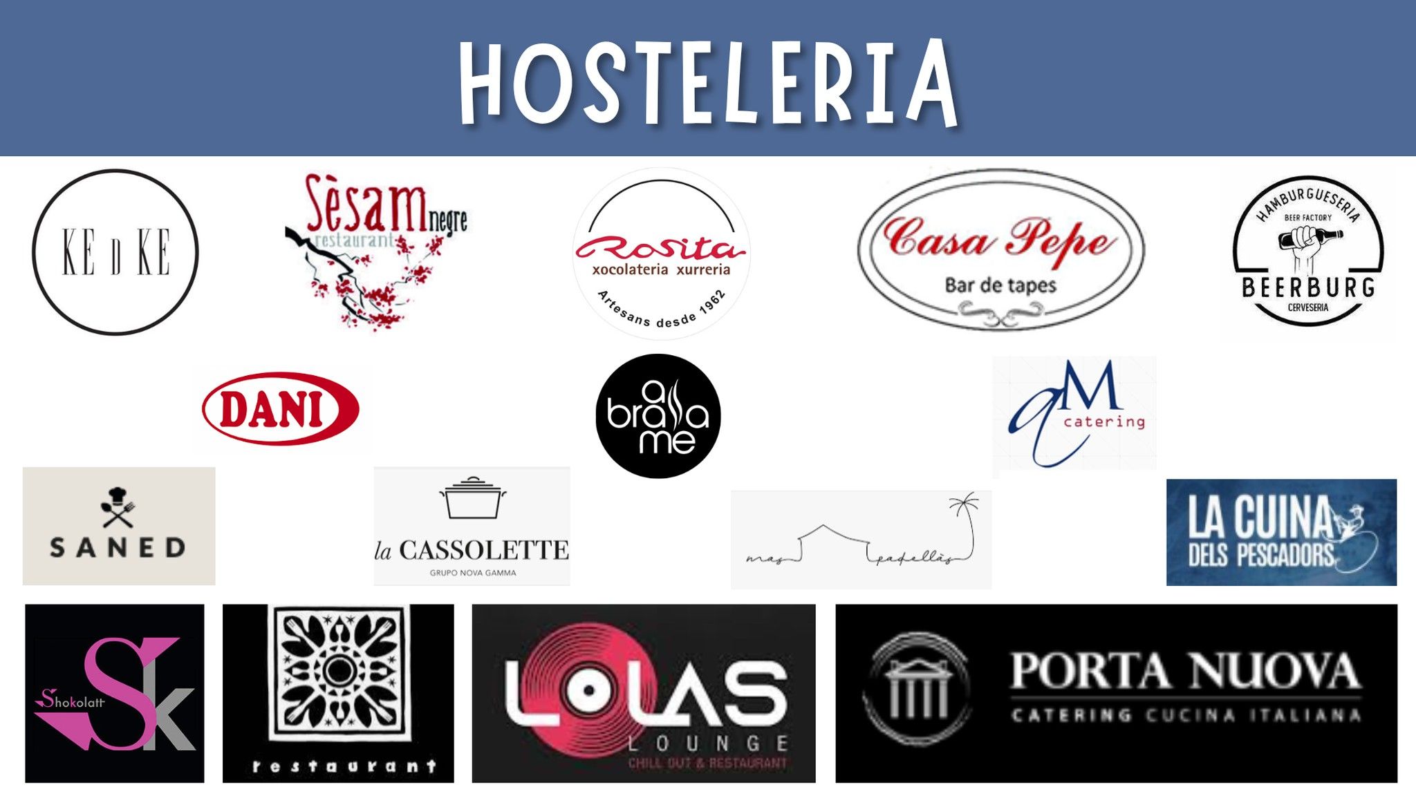 Algunos de los clientes de Global Uniformes del sector hostelería