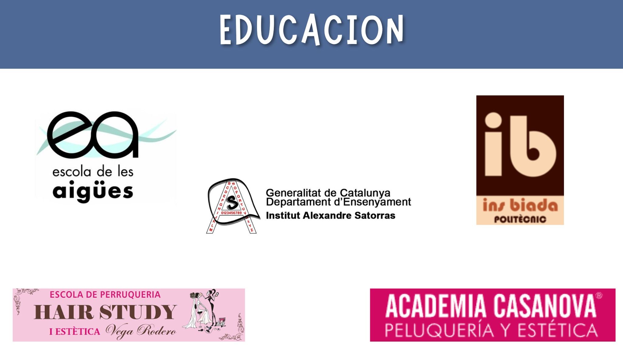 Algunos de los clientes de Global Uniformes del sector educativo
